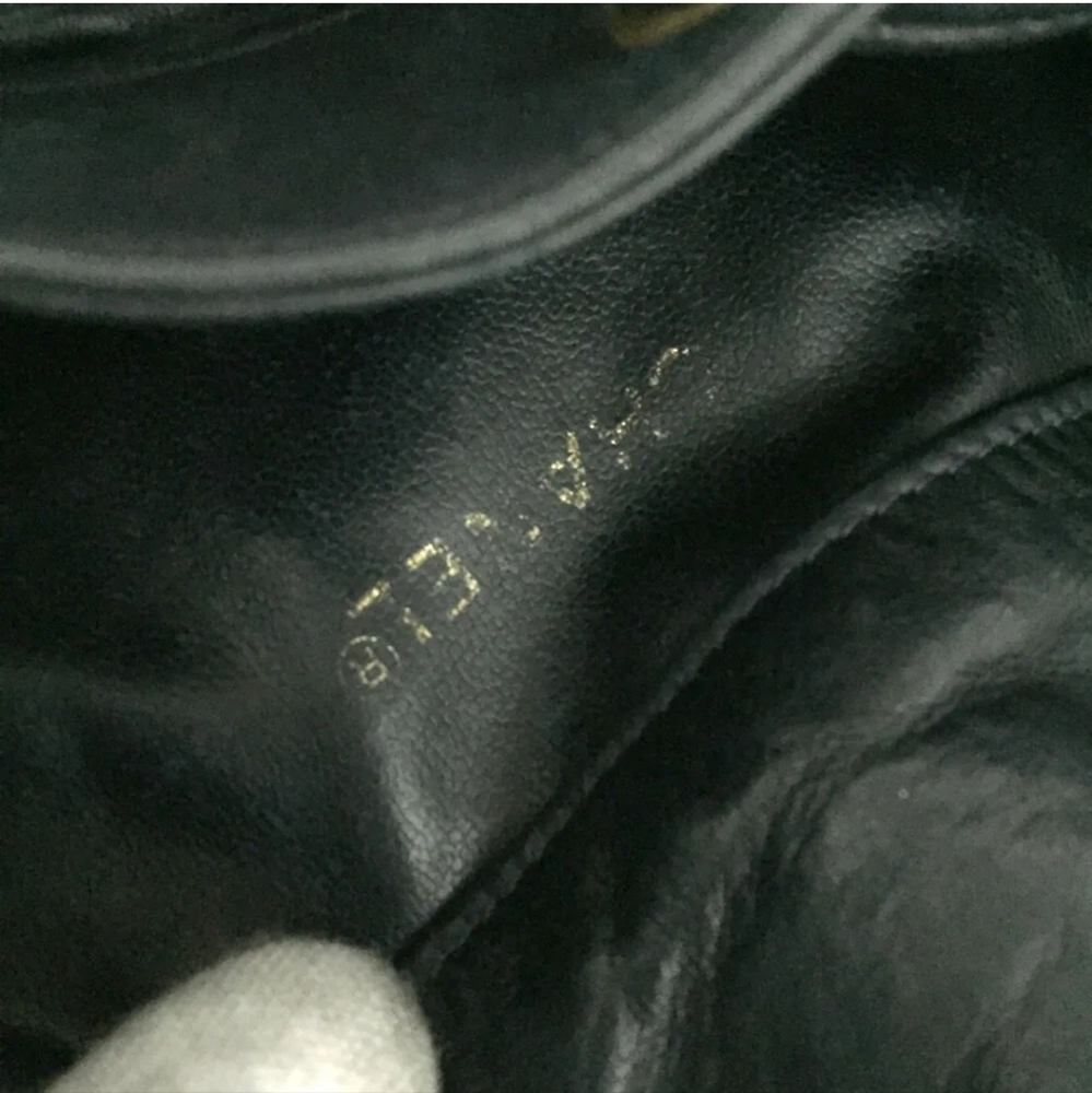 CHANEL Navy blue Triple Coco CC Logo Lambskin Drawstring Shoulder Bag - Picture 10 of 11